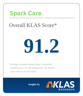 Spark KLAS overall Vendor Score Spark Care KLAS overall Vendor Score